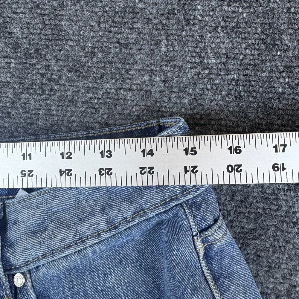 Rise Cargo Shorts Womens 30x11 Blue Denim Cotton Light Wash Workwear‎ Utility